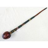 SOUTH AFRICAN HARDWOOD KNOBKERRIE & WIRE BOUND DECORATION TO SHAFT 78CMS LONG