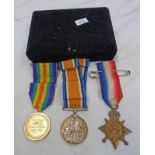 WW1 MEDAL TRIO, VICTORY BRITISH WAR AND 1914-15 STAR TO A RTZ-5734 PTE J CALDWELL .A.S.C.