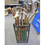 GOOD SELECTION OF STICKS ETC TO INCLUDE A SHOOTING STICK,