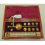 SIKES HYDROMETER IN FITTED CASE WITH BONE PLAQUE THAT READ 'SIKES HYDROMETER BUSS 48 HATTON GARDEN