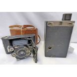 KODAK VEST POCKET SERIES III FOLDING CAMERA IN LEATHER CARRY CASE AND A KODAK NO.