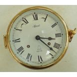 BRASS CASED SHIP WALL CLOCK,