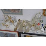 SELECTION OF LIGHT FITTINGS ETC TO INCLUDE CHANDELIERS OVER ONE TABLE