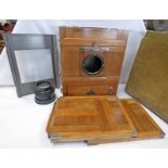 SOVIET FKD 24 X 18 CM LARGE FORMAT CAMERA WITH 2 WOODEN FILM HOLDERS AND 30CM F4.