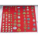 GOOD SELECTION OF CAP BADGES AND BUTTONS TO INCLUDE THE OVERSEAS CANADA,