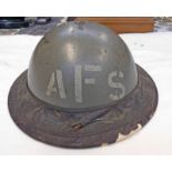 A 1939 WW2 AUXILIARY FIRE SERVICE BRODIE HELMET WITH A.F.
