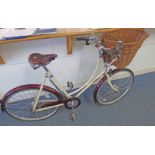 PASHLEY PRINCESS WOMAN'S BIKE WITH A BROOKS SEAT AND A WICKER BASKET,