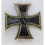 WW1 IRON CROSS FIRST CLASS MARKED S-W TO PIN