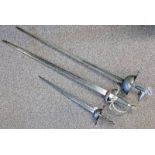 3 REPLICA RAPIER STYLE SWORDS, LONGEST 102.