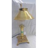 BRASS LAMP ON LION FEET WITH A 'PARIS ORIENT EXPRESS ISTANBUL' PLAQUE TO FRONT Condition