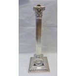 VICTORIAN SILVER PLATED COLUMN 32CM TALL