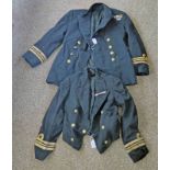 ROYAL NAVY JACKET, LIEUTENANT COMMANDER, WITH METAL BARS AND GRIEVES OF LONDON NAVY JACKET,