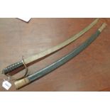 INDIAN SWORD WITH 75CM LONG BLADE MARKED "MADE IN INDIA" WITH SCABBARD