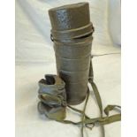 POST WW2 EAST GERMAN GAS MASK AND CANISTER AND WEBBING STRAP