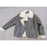 FENLAND SHEEPSKIN BRIDGEWATER ENGLAND BOMBER STYLE JACKET SIZE M