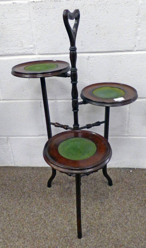 ARTS AND CRAFTS STYLE MAHOGANY 3 TIER STAND