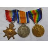 WW1 MEDAL TRIO TO PTE. H. J. PRENGER 1ST S.A.I. (STAR MARKED 4TH M.