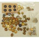 SELECTION OF VARIOUS MILITARY BUTTONS TO INCLUDE PRINCE OF WALES OWN WEST YORKSHIRE,