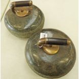 PAIR OF GRANITE CURLING STONES WITH OWNERS TUTORIALS (D.D.