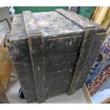 WOODEN LUGGAGE/EQUIPMENT TRANSPORT BOX WITH ROPE HANDLES