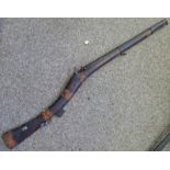 28 BORE INDIAN MATCHLOCK GUN WITH 47CM SHORTENED BARREL,