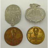 FOUR THIRD REICH DAY BADGES / TINNIES