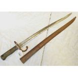 FRENCH M1866 CHASSEPOT YATAGHAN SWORD BAYONET WITH 57CM LONG BLADE,