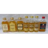 7 SINGLE MALT WHISKY MINIATURES TO INCLUDE ABERFELDY DISTILLED 1969, LEDAIG DISTILLED 1972,