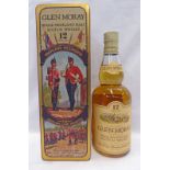 1 BOTTLE GLEN MORAY 12 YEAR OLD SINGLE MALT WHISKY, THE HIGHLAND LIGHT INFANTRY - 75CL, 40% VOL,