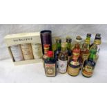 SELECTION OF VARIOUS WHISKY MINIATURES TO INCLUDE BALVENIE GIFT SET,