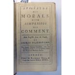 EPICTETUS HIS MORALS WITH SIMPLICUIS HIS COMMENT BY GEORGE STANHOPE,