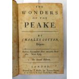 THE WONDERS OF THE PEAKE BY CHARLES COTTON, HALF LEATHER BOUND,