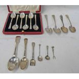 SILVER SALT SPOON, SILVER TEASPOON, CASED SET OF 6 SILVER TEASPOONS.