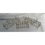 5 SILVER TOAST RACKS,