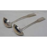 PAIR OF ABERDEEN SILVER TODDY LADLES MARKED PR - PR - PR FOR PETER ROSS