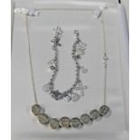 SILVER CHARM BRACELET & SILVER ROLO NECKLACE