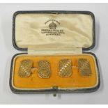 PAIR OF 9CT GOLD CUFF LINKS 10 GMS IN MAPPIN & WEBB BOX