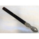 SILVER HANDLED LETTER OPENER WITH TORTOISESHELL BLADE