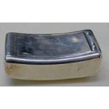 SILVER CURVED SNUFF BOX BY THOMAS SHAW,