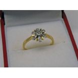 18CT GOLD DIAMOND SET RING Condition Report: Ring size: O.