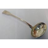 GEORGE III SILVER SOUP LADLE BY ELEY, FERN & CHAWNER LONDON 1814 - 7.