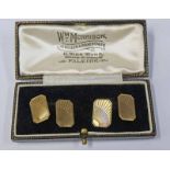 PAIR OF 9CT GOLD CUFF LINKS IN FITTED CASE WEIGHT 4.