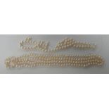 CULTURED PEARL NECKLACE 90CM & ONE OTHER 43CM Condition Report: 90cm Necklace: 6.