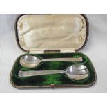 PAIR OF ARTS & CRAFTS STYLE, SILVER SERVERS, CHESTER 1953,