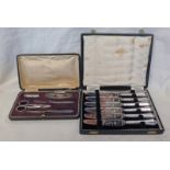 SILVER CASED MANICURE SET,