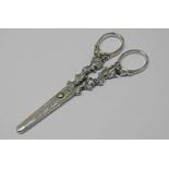 PAIR OF CONTINENTAL WHITE METAL GRAPE SCISSORS