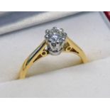 18CT GOLD DIAMOND SOLITAIRE RING, DIAMOND WEIGHT 0.