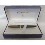 WATERMAN FOUNTAIN PEN WITH KNIB MARKED 750 18K IN FITTED CASE WITH INSTRUCTION LEAFLETS,
