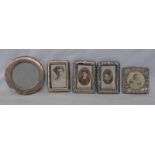 5 SMALL SILVER FRAMES