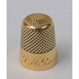 YELLOW METAL THIMBLE MARKED 14K WEIGHT - 5GMS